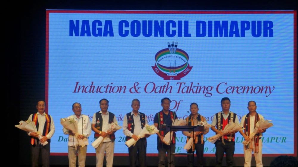 Newly elected NCD office bearers and councilors for the 2025-2030 tenure during the induction and oath-taking ceremony held in Dimapur on August 20. (Morung Photo)